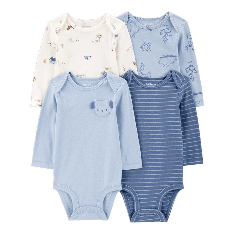 Lot de 4 Bodies à Manches Longues en Coton Garçon Carter's
