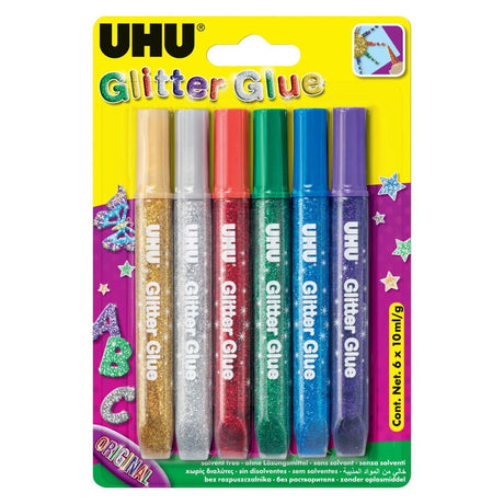 UHU Colle Pailletée Glitter Glue 6x10ml/g