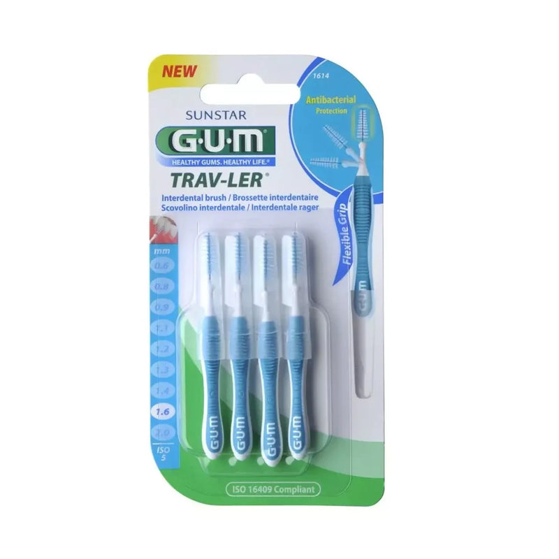 G.U.M Trav-Ler فرش أسنان بين الأسنان دقيقة 1.6ممx4