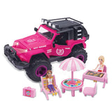 Doll Set with Pink Miniature Car