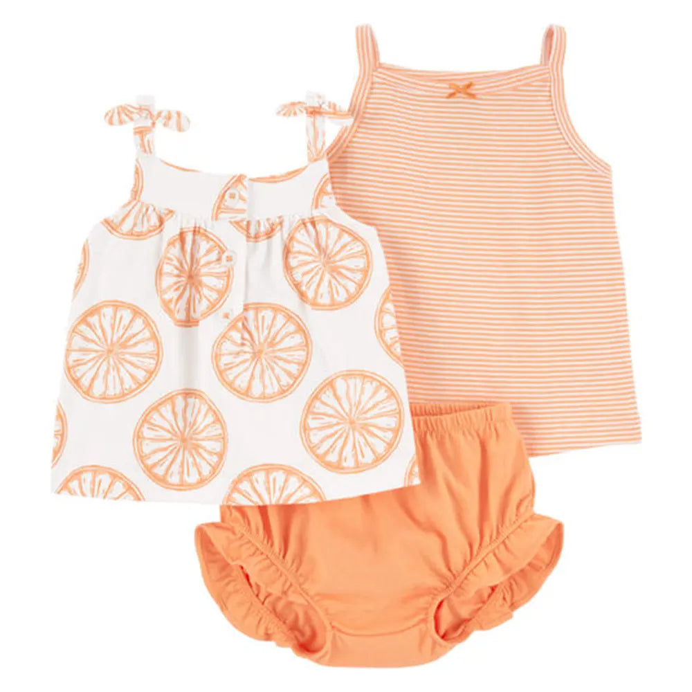 Ensemble 3 Pièces Carter's - Orange & Blanc