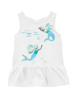 Débardeur Peplum Criss-Cross Sirène Carter's - Blanc