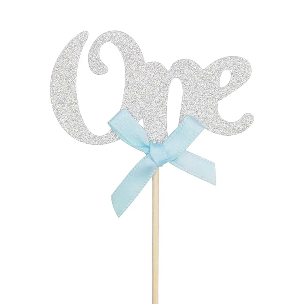 Lot de 10 Cupcake Anniversaire ONE - Argent