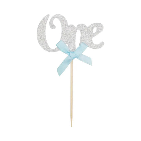 Lot de 10 Cupcake Anniversaire ONE - Argent