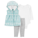 Ensemble 3 Pièces Bébé Carter's - Gris & Mint