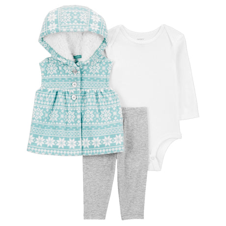 Ensemble 3 Pièces Bébé Carter's - Gris & Mint