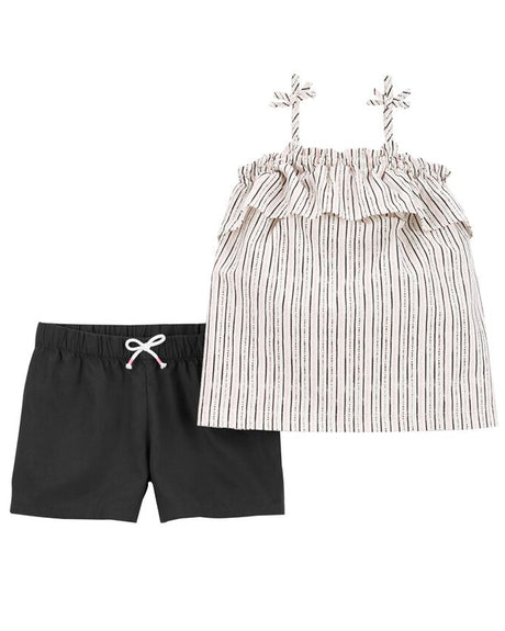 Ensemble Débardeur & Short Rayé 2 pièces Carter's - Noir & Blanc