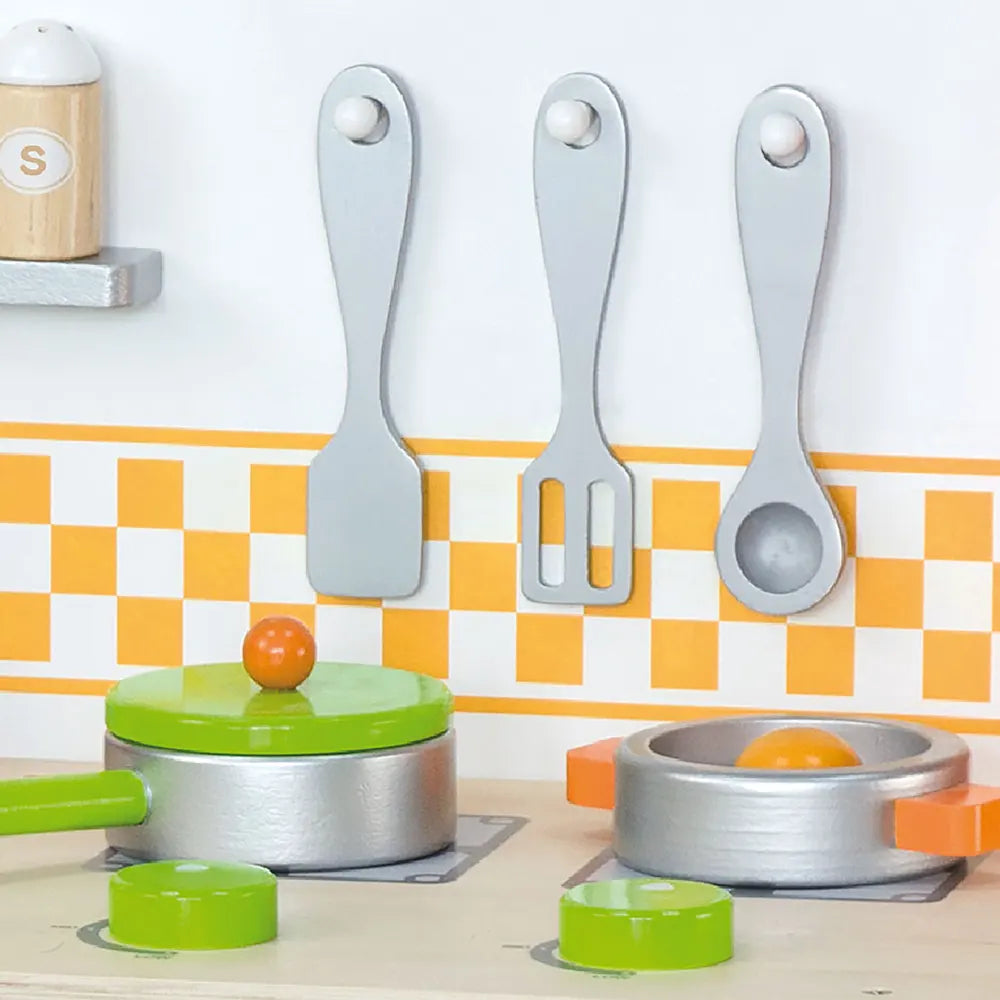 Viga Toys Cuisine avec Ustensiles 3A+ - Orange