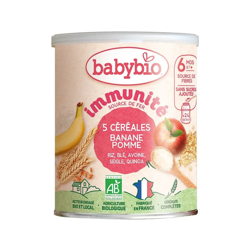 Babybio 5 Cereals Banana and Apple – 220 g