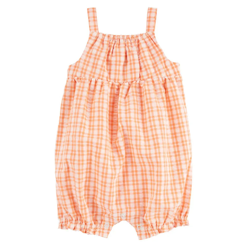 Mameluco a cuadros de Carter - Naranja