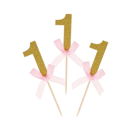 Lot de 10 Pics à Cupcake - 1st Birthday