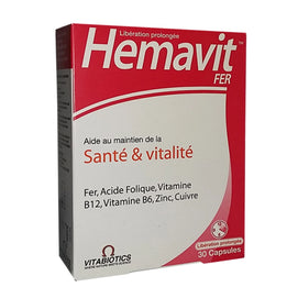 Vitabiotics - Hemavit Fer Santé et Vitalité - 30 capsules