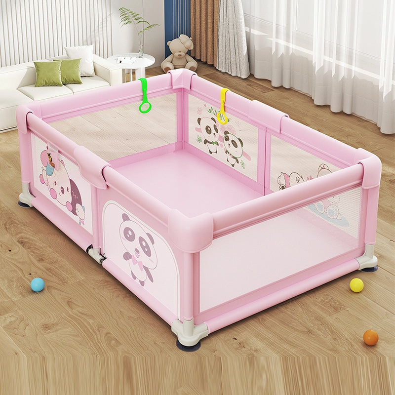 حديقة ألعاب (120×180 سم) مع حاجز أمان - وردي