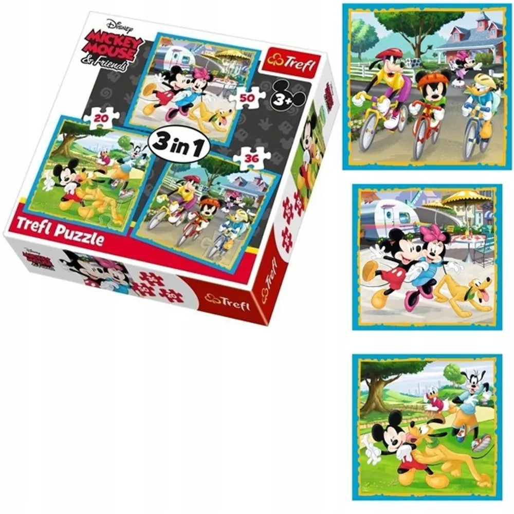 Trefl 3-in-1 Mickey Mouse with Friends Puzzle - 3A+