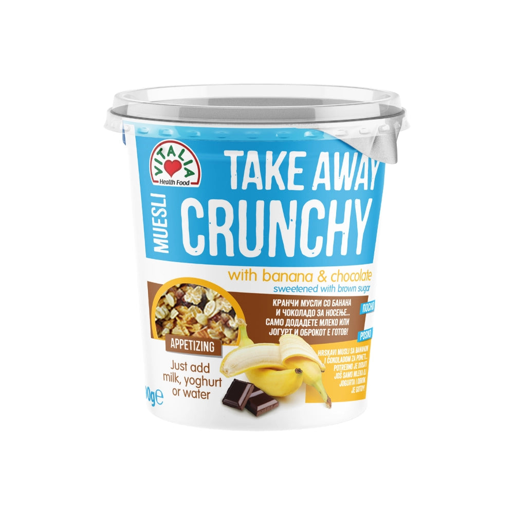 Vitalia Health Food Crunchy Muesli With Banana & Chocolate Take Away - 90g