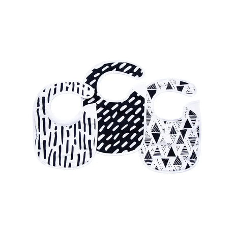 Tiny Twinkle Feeder Bib 3 Pack - Black White 