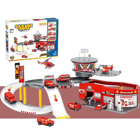 Garage Piste de Course Construction 3A+ - Pompiers