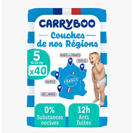 Carryboo Couches de nos Régions Taille 5 (12-25kg) - 40 Unités