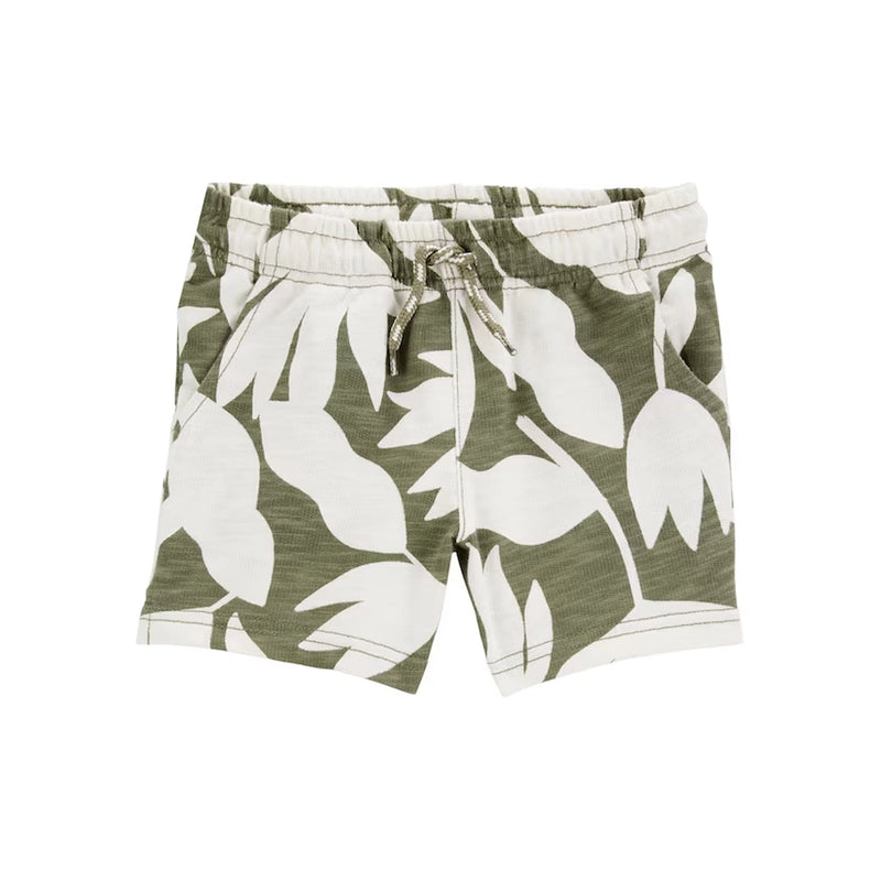 Short en Molleton à Enfiler Garçon Carter's - Tropical Vert & Blanc