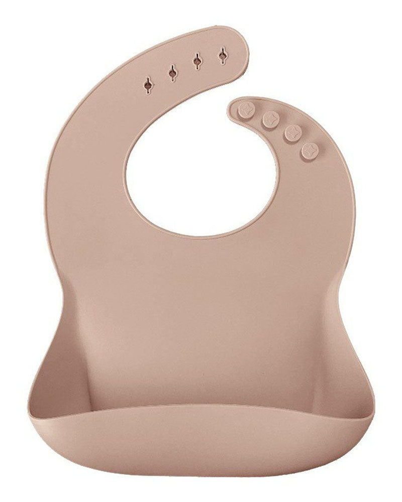 MINIKOIOI Silicone Bib with Neck Ring - Beige