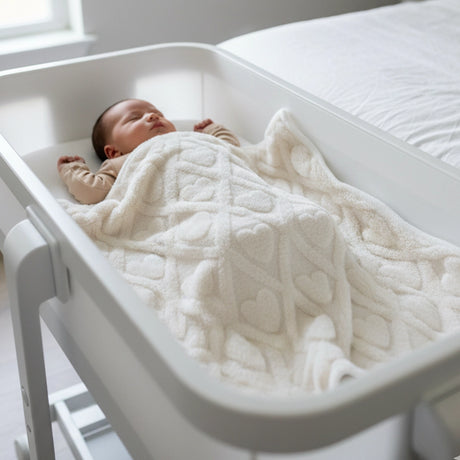 Babymat Couverture d'Hiver 100x100 cm - Cœur Blanc