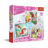 Trefl Puzzle 3en1 Rapunzel et Aurora et Ariel - 3A+