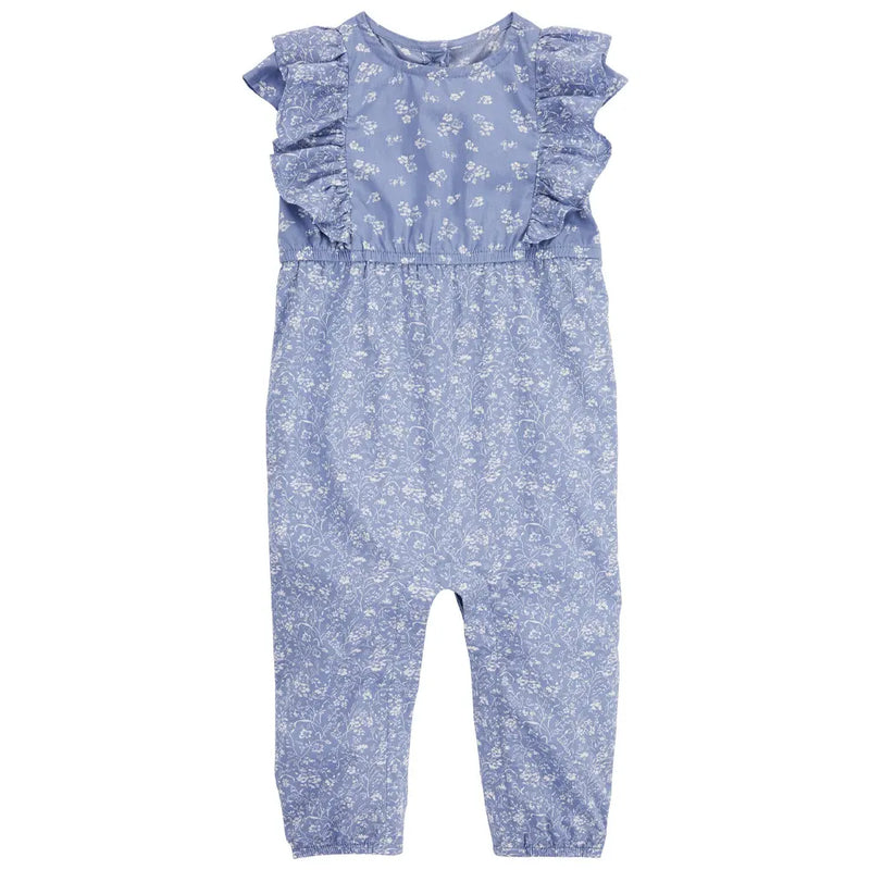 OshKosh Coverall with Ruffles - Blue Floral