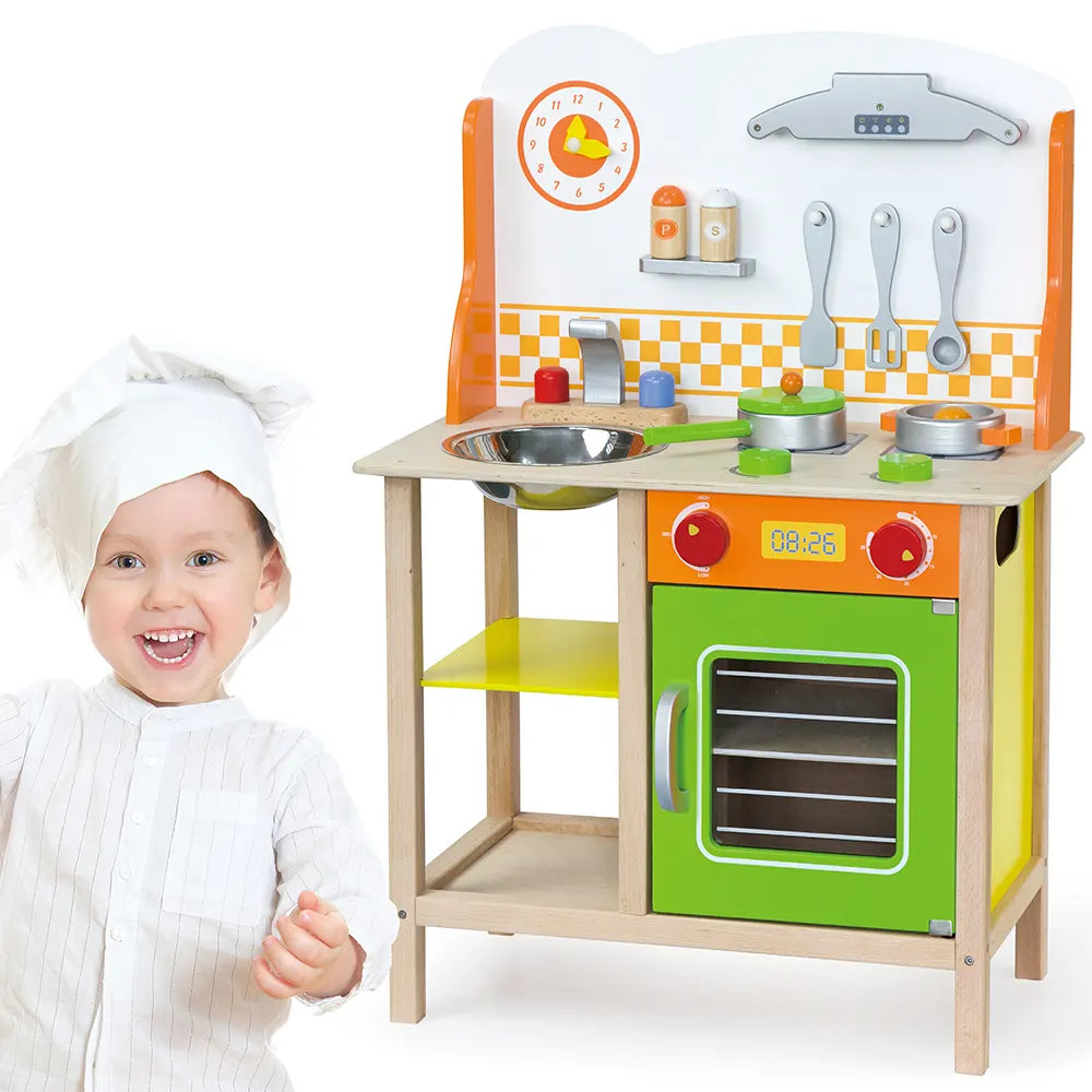 Viga Toys Cuisine avec Ustensiles 3A+ - Orange