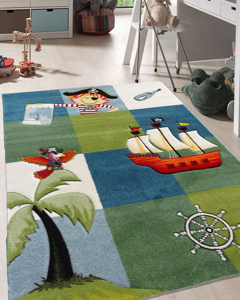 Tapis Rectangulaire Pirate 60x110 cm Un Amour de Tapis - Bleu