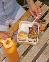 Lunchbox Bento avec Fourchette et Cuillère Citron - Beige