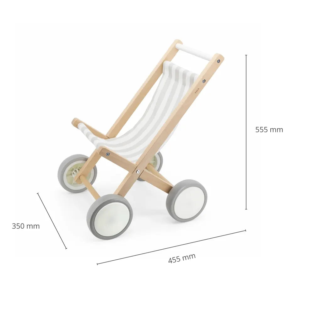 Viga Toys Doll Stroller Grey – 18M+