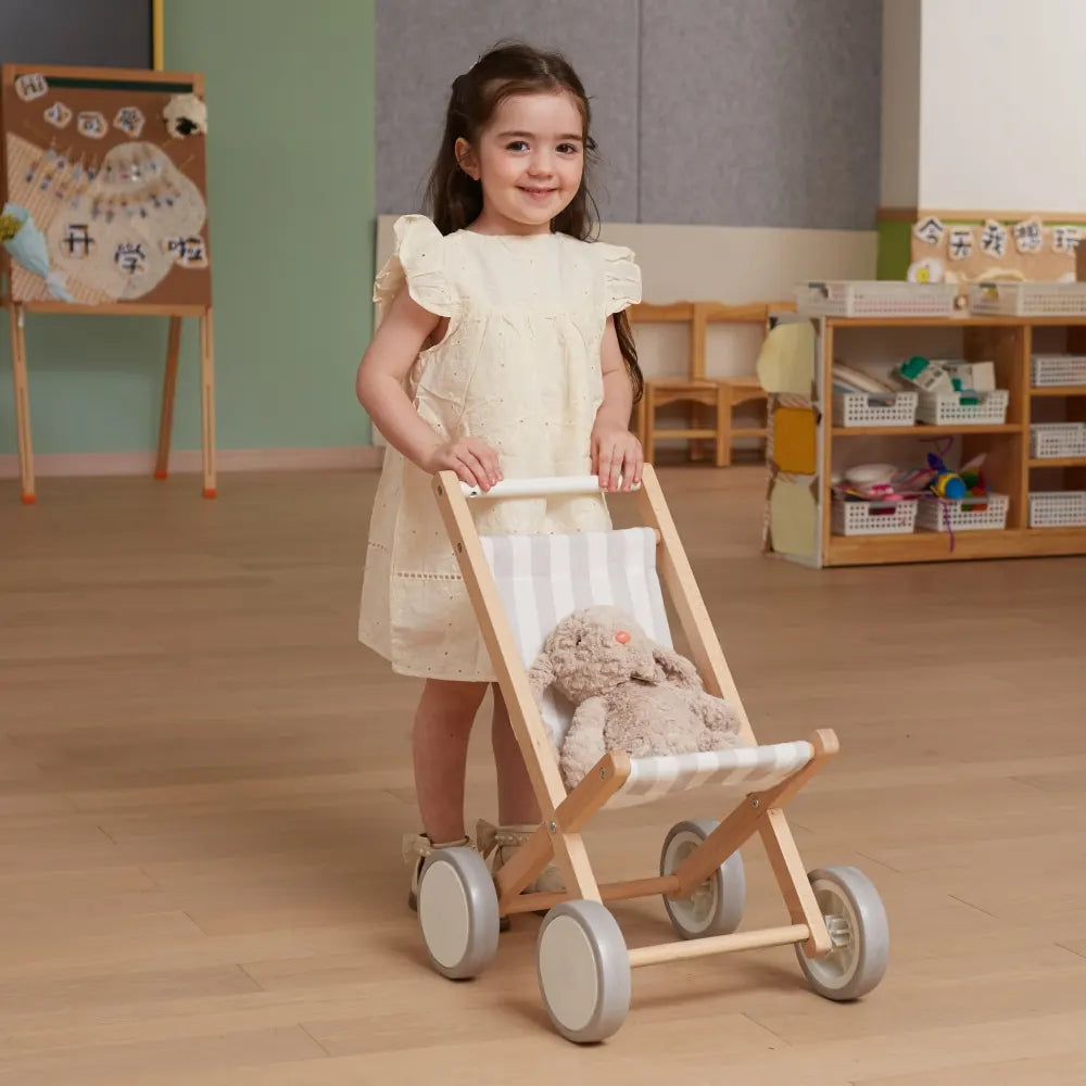 Viga Toys Doll Stroller Grey – 18M+