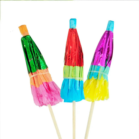 Lot de 10 Pics Parapluie Métallisés