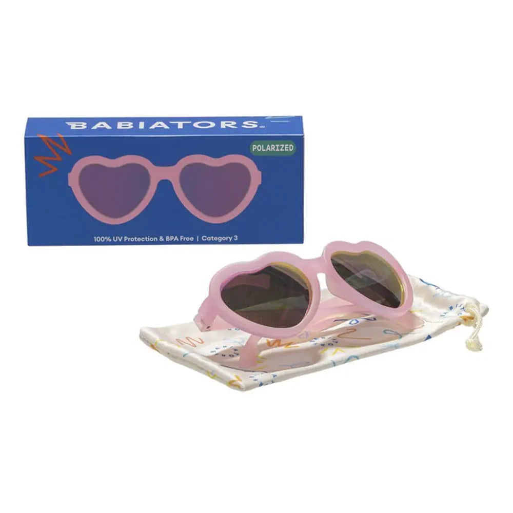 Babiators Polarized Heart Sunglasses 0-2 Years - Frosted Pink