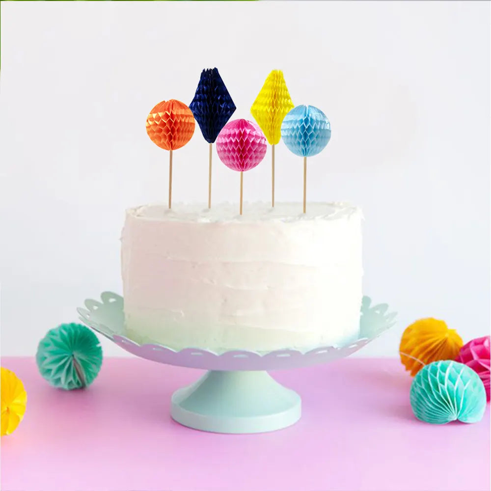 Set de 4 Pinchos Decorativos de Nido de Abeja 12cm