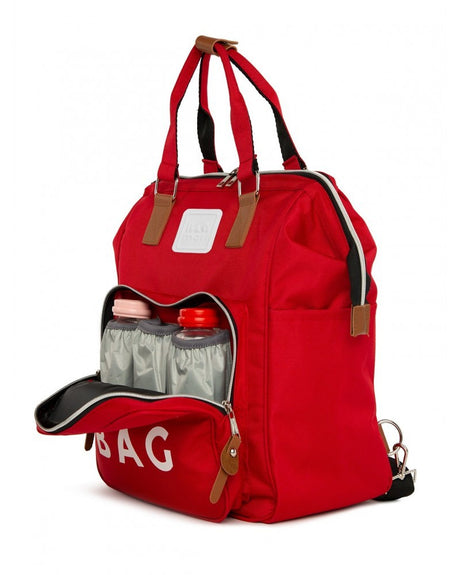 BAGmori Sac à langer Baby Bag Backpack Rouge