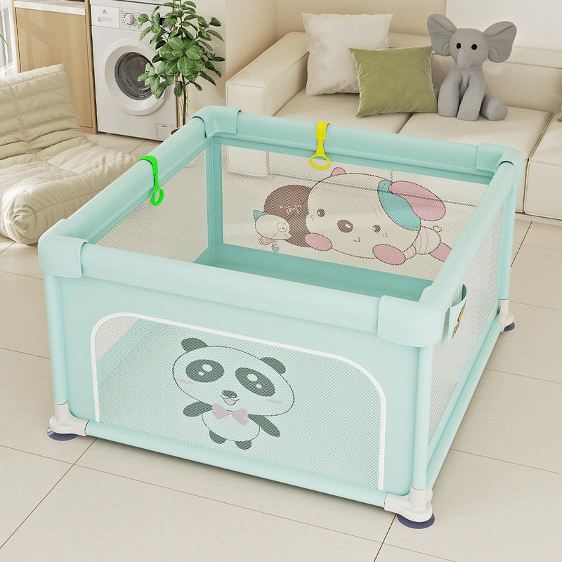 حديقة ألعاب (120×120 سم) مع حاجز أمان - أخضر