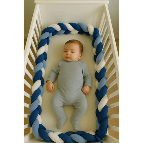 Babymat Braided Crib Bumper – Blue   