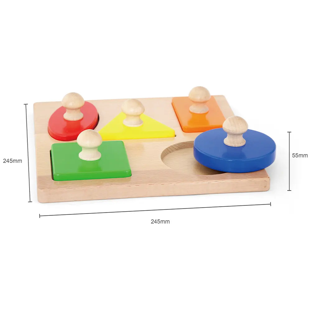 Viga Toys Puzzle de Blocs de Formes en Bois 12M+