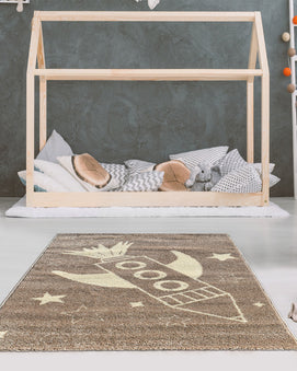 Tapis Rectangulaire Fusée 100x150 cm Un Amour de Tapis - Taupe
