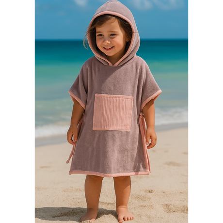 Babymat Poncho de Plage - Rose
