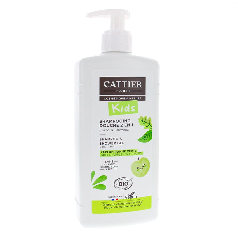 Cattier Kids 2-in-1 Shampoo & Shower Gel Organic Marshmallow Flower Fragrance - 500ml
