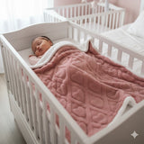Babymat Couverture d'Hiver 100x100 cm - Cœur Rose