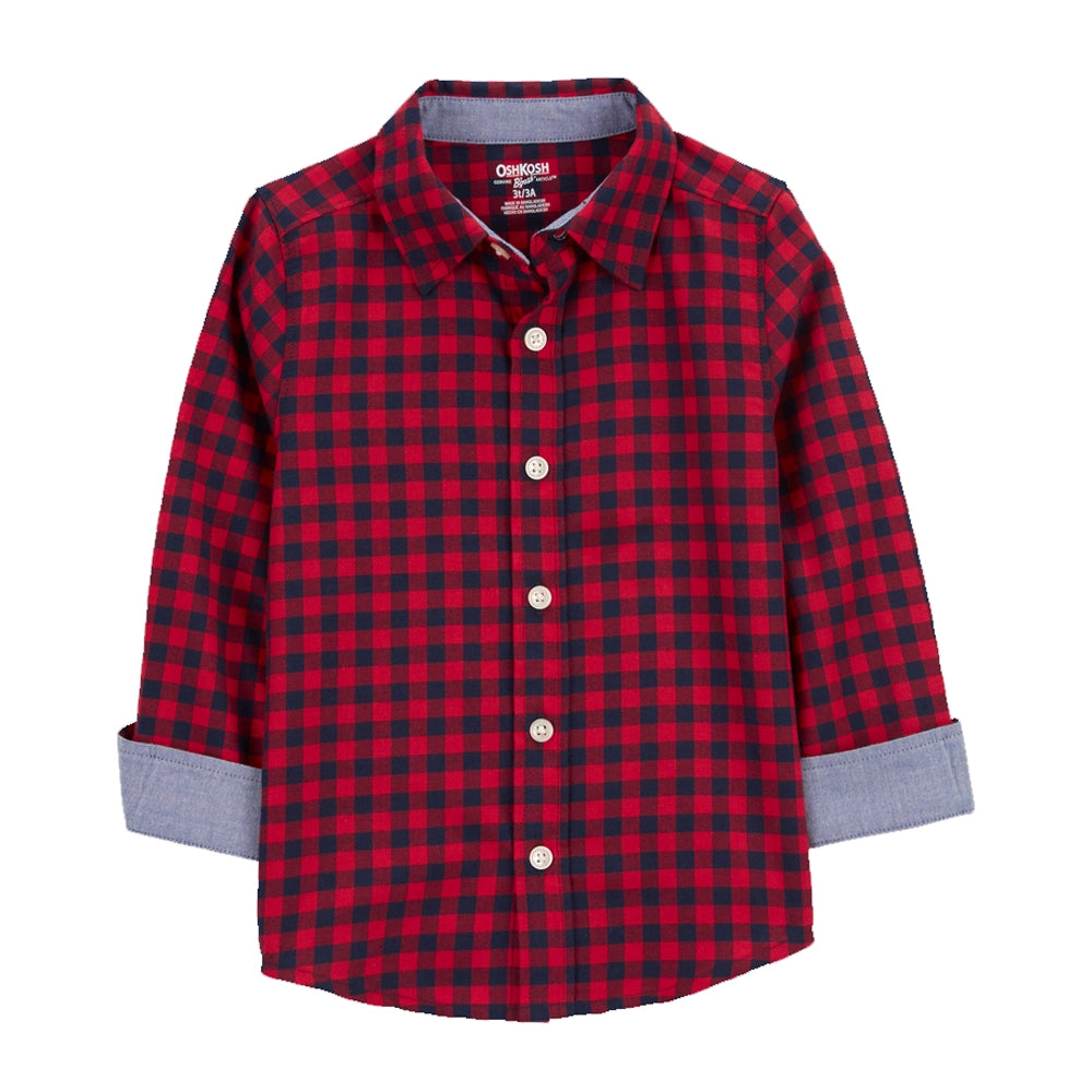 Chemise Boutonnée à Carreaux OshKosh - Noir & Rouge