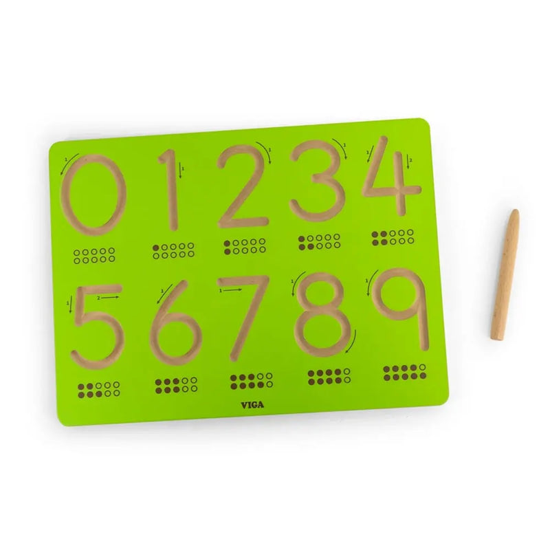 Viga Toys Pre-Writing Tracing Board Numbers - 3Y+