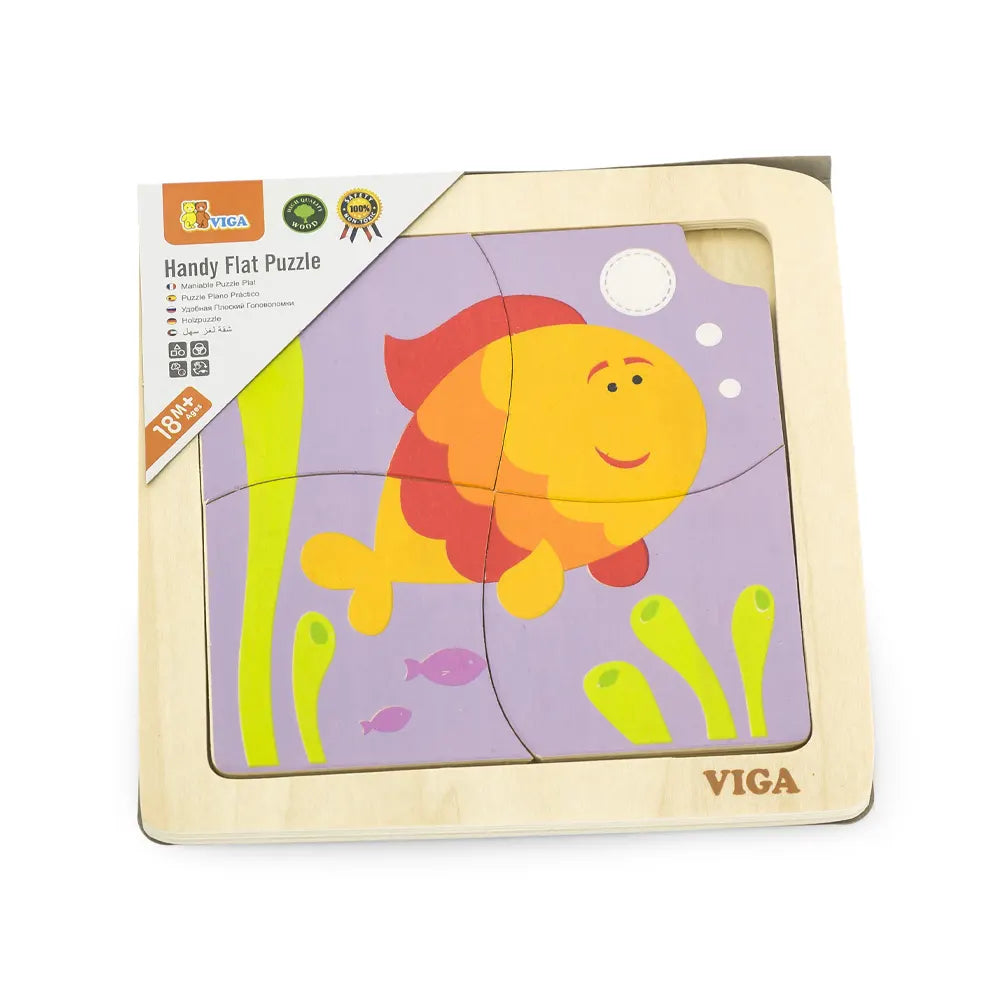 فيجا تويز بازل مسطح خشبي سمكة – +12 شهراً