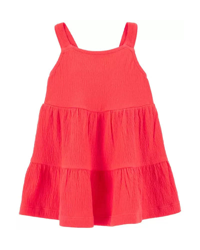 Robe Débardeur En Jersey Froissé Bébé - Rouge