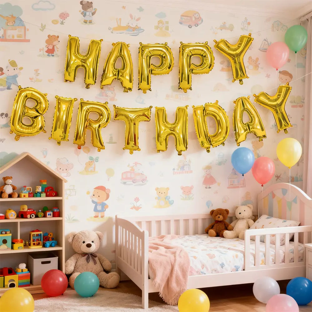 Kit de Globos de Aluminio HAPPY BIRTHDAY - 40cm