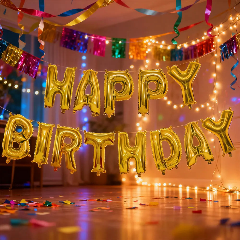 Kit de Globos de Aluminio HAPPY BIRTHDAY - 40cm
