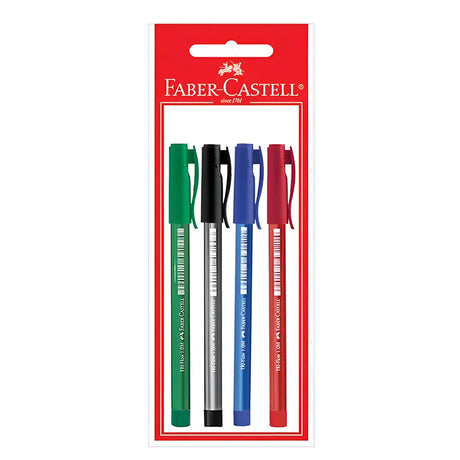 Faber-Castell 4 Stylos à Bille Tri Flow